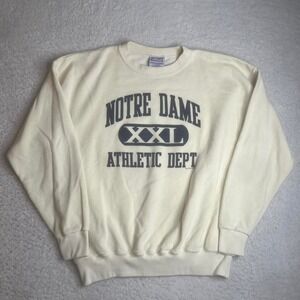 Vintage Crable Sportswear men beige blue Notredame fighting Irish sweatshirt xl